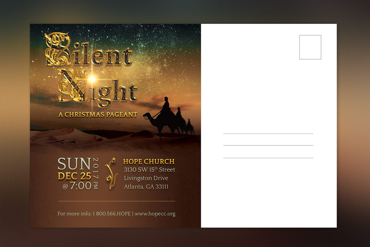 Silent Night Postcard Template, a Flyer Template by Godserv Designs (Photo 5 of 10)