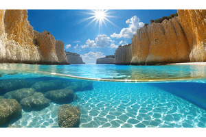 Crystal clear ocean water surrounded, a Nature Photo by Igor Tichonow
