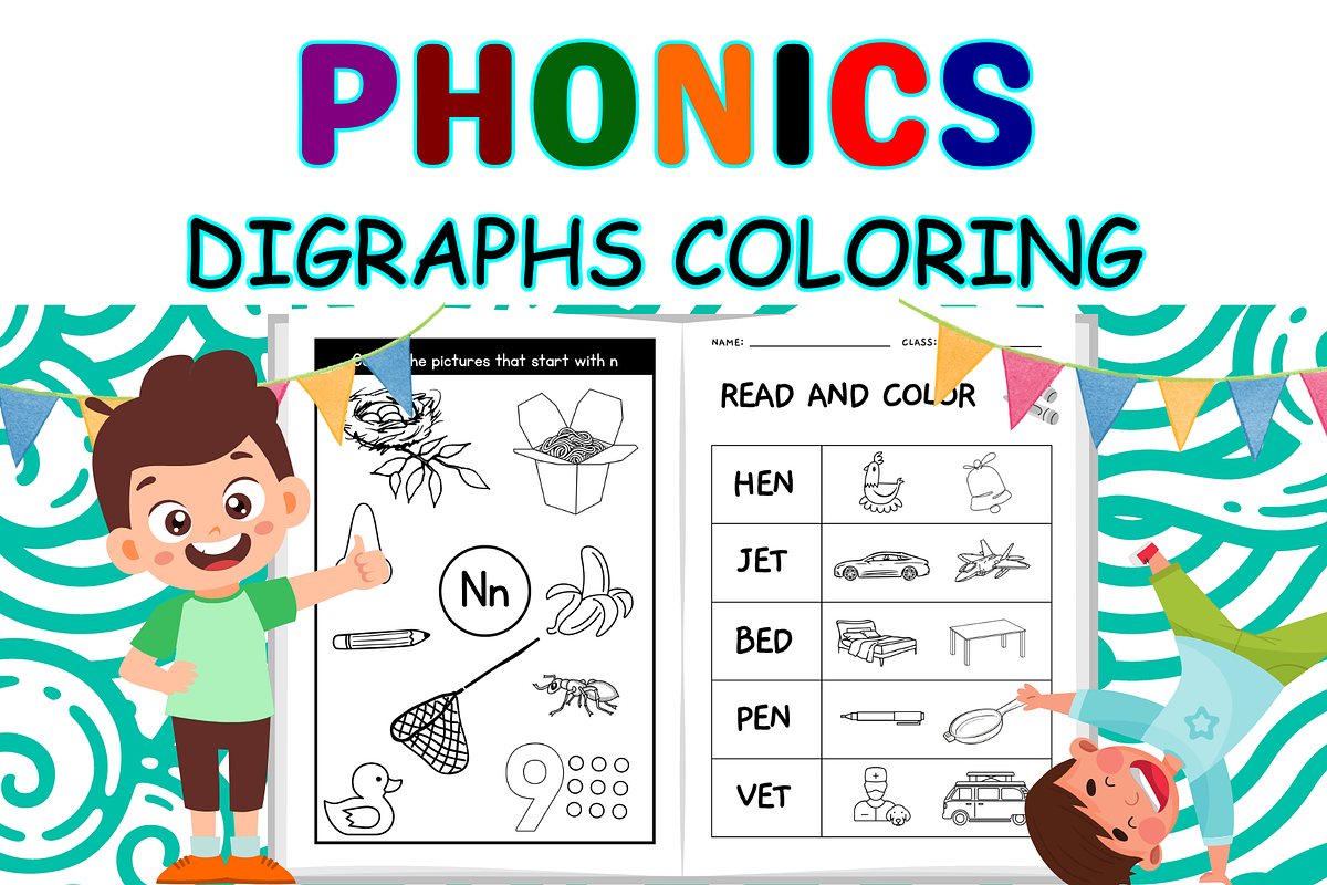 Phonics Crafts Coloring Page, a Templates & Theme by Premium Digital Templates (Photo 1 of 3)