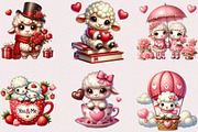 Valentine Cute Sheep Clipart Bundle, a Seasonal Illustration by Craft Nest (Thumbnail 2 of 5)