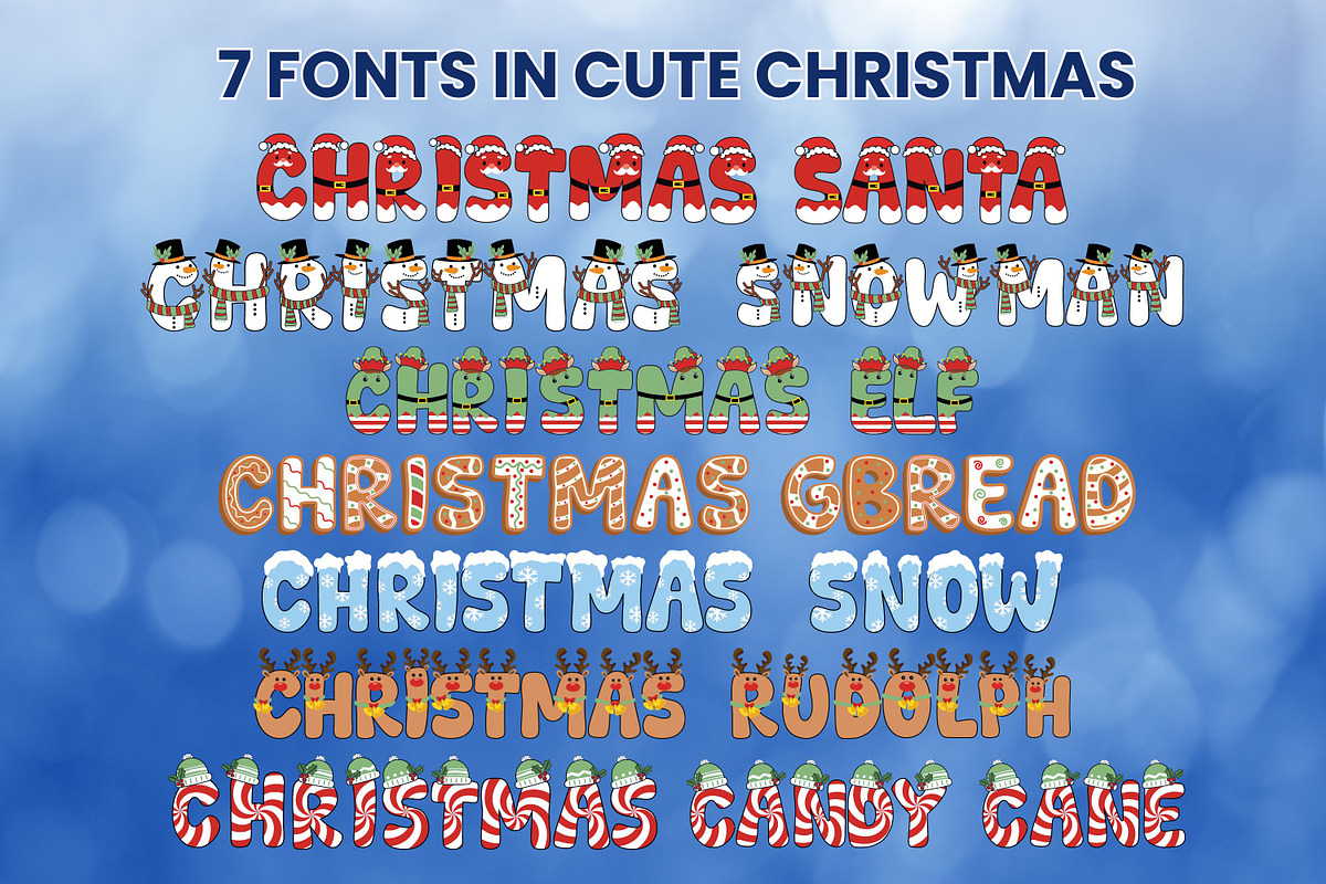 Cute Christmas - 7 Color Fonts, a Graphic by Adalin Shop (Photo 3 of 22)