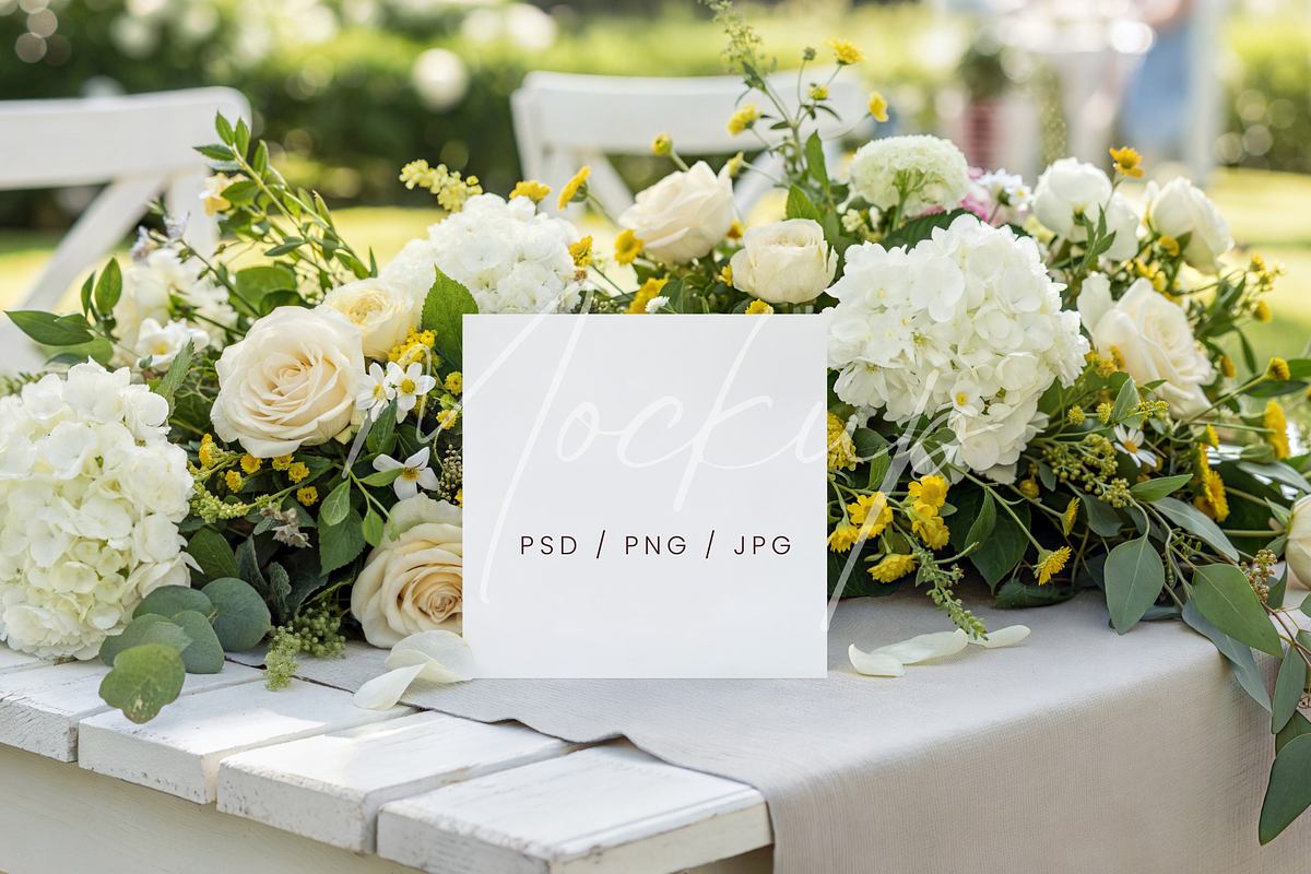Square Card Mockup Garden Floral, a Product Mockup by TatiMockup (Photo 1 of 5)