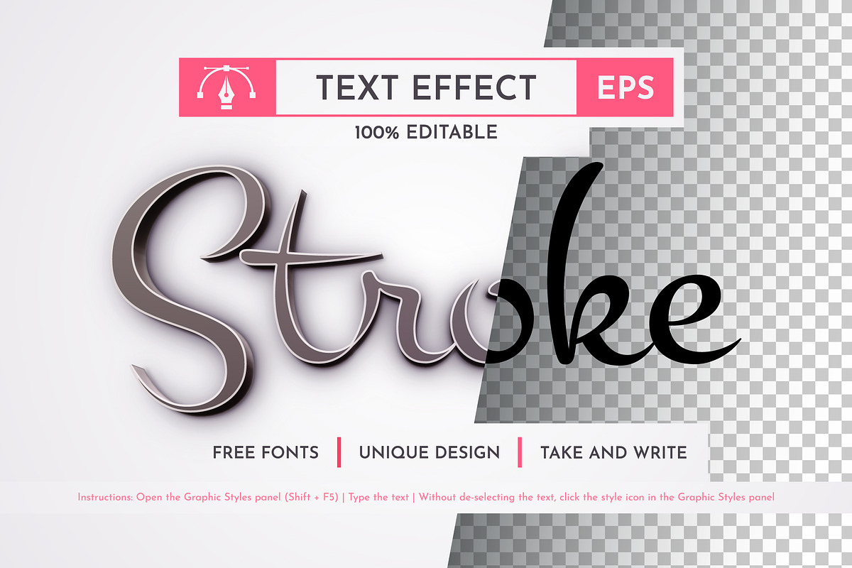Realistic Stroke Stroke Editable Text Effect