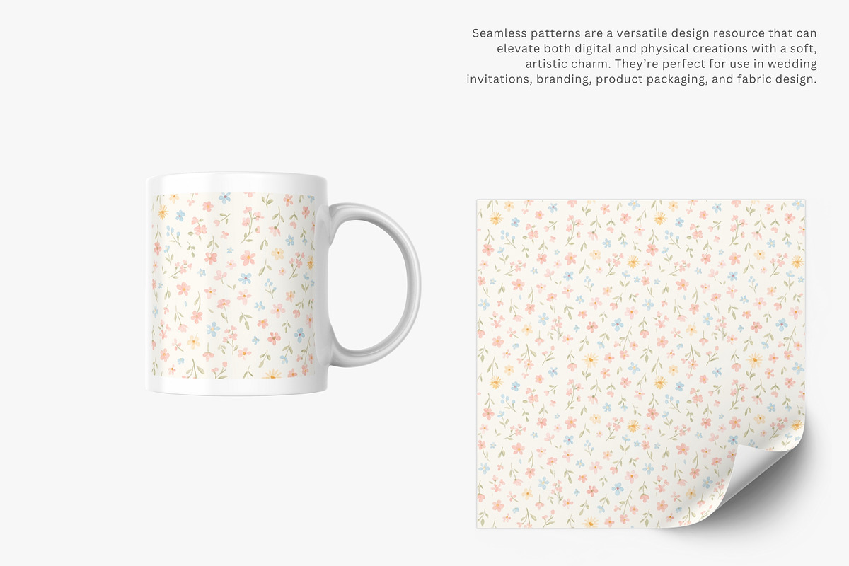 pastel flowers floral pattern, a Pattern Graphic by Pink Studio Art (Photo 5 of 5)