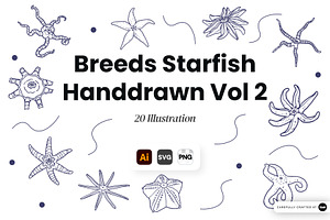 Breeds Starfish Hand-Drawn Vol. 2, an Animal Illustration by SLAB! Design