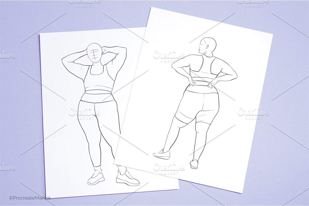 15 Plus Size Female Body Procreate, a Brush Add-On by Procreate Market (Photo 3 of 4)