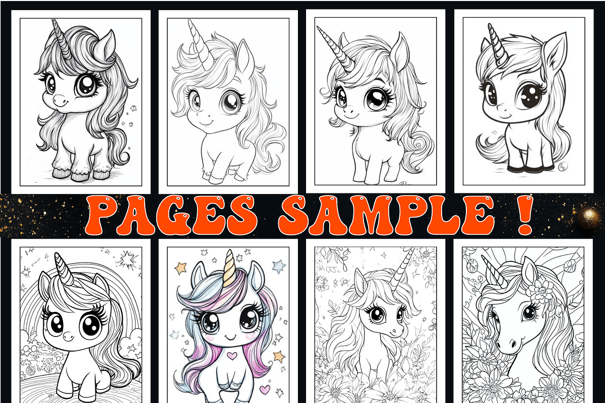 Cute Unicorn Coloring Book for Kids, an Animal Illustration by Design Zone