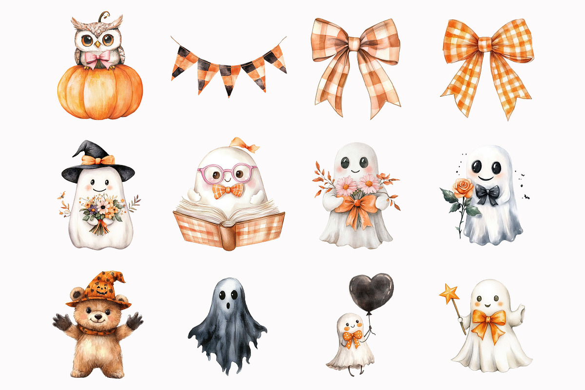 Halloween Ghost Clipart, an Illustration by Design Market (Photo 2 of 5)