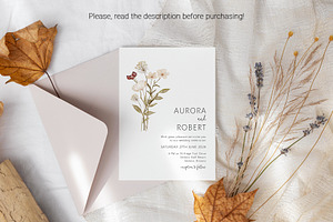 Autumn Wedding Invitation Rustic