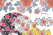 Two cranes and chinese peony, a Pattern Graphic by ramika (Thumbnail 3 of 6)