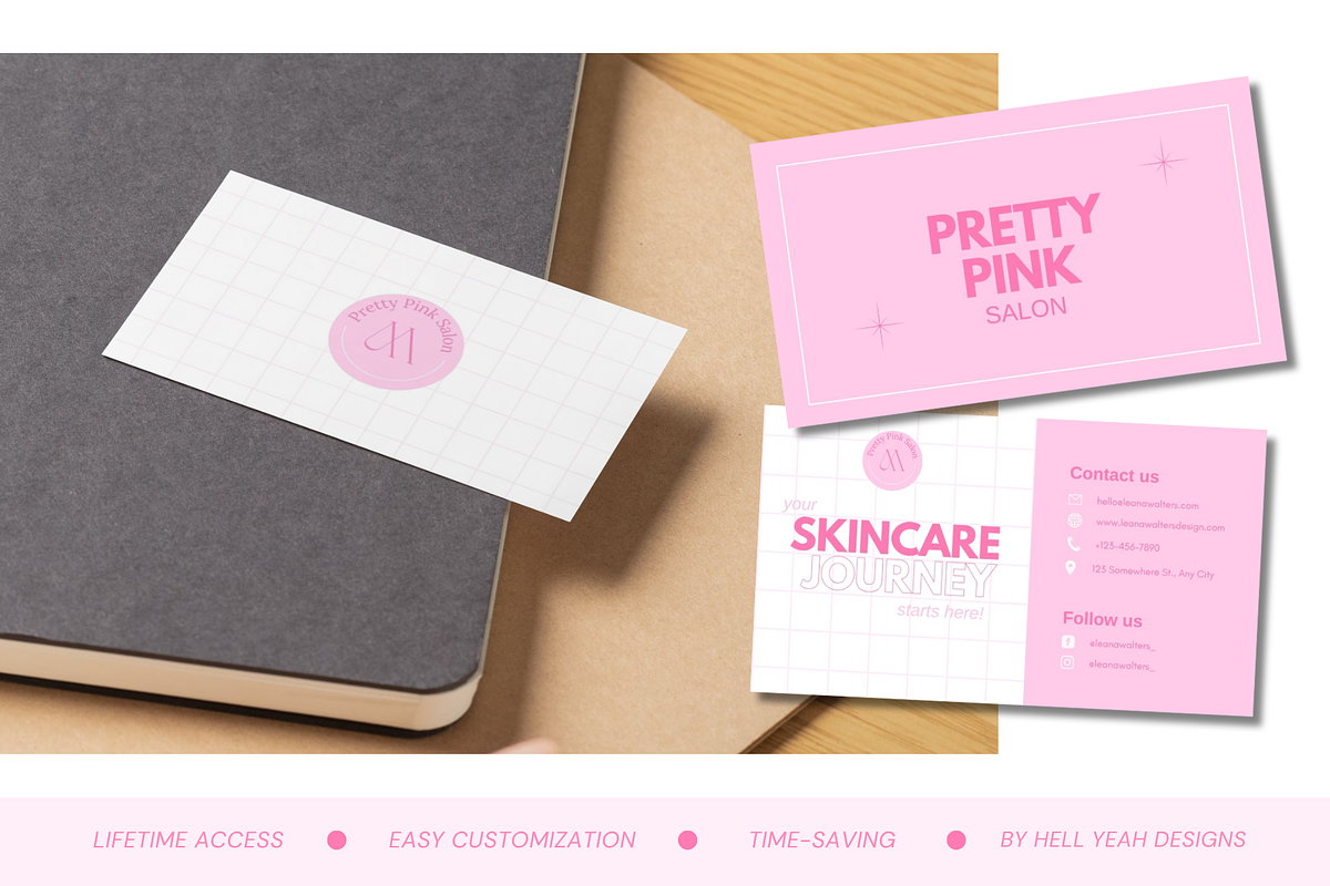 Pink Business Cards Templates, a Business Card Template by Hell Yeah Designs (Photo 3 of 5)