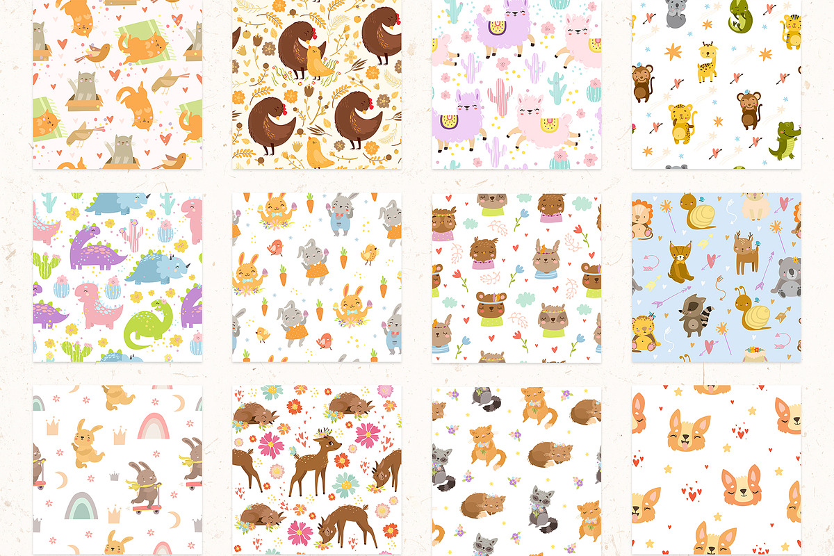 Kids patterns. Bundle patterns., a Pattern Graphic by Lesya Skripak (Photo 3 of 15)