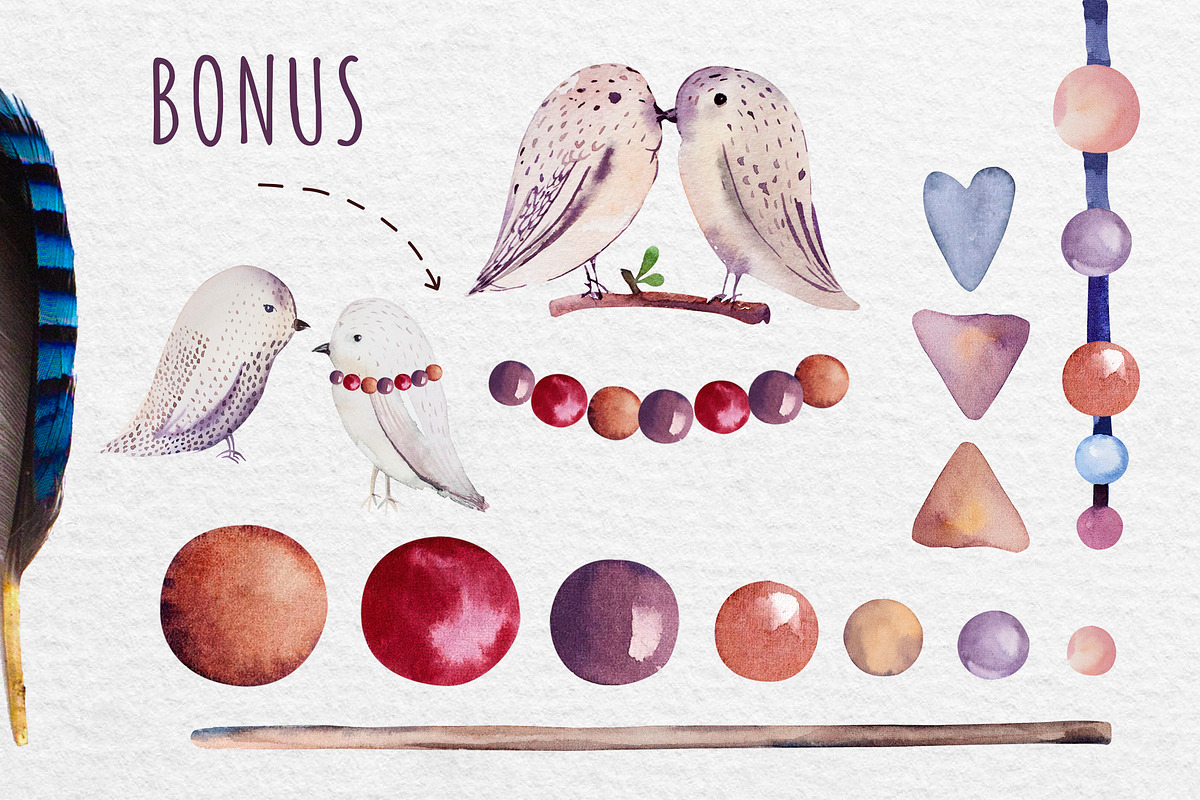 Watercolor BOHO feather DIY II, an Illustration by Peace ART (Photo 7 of 7)