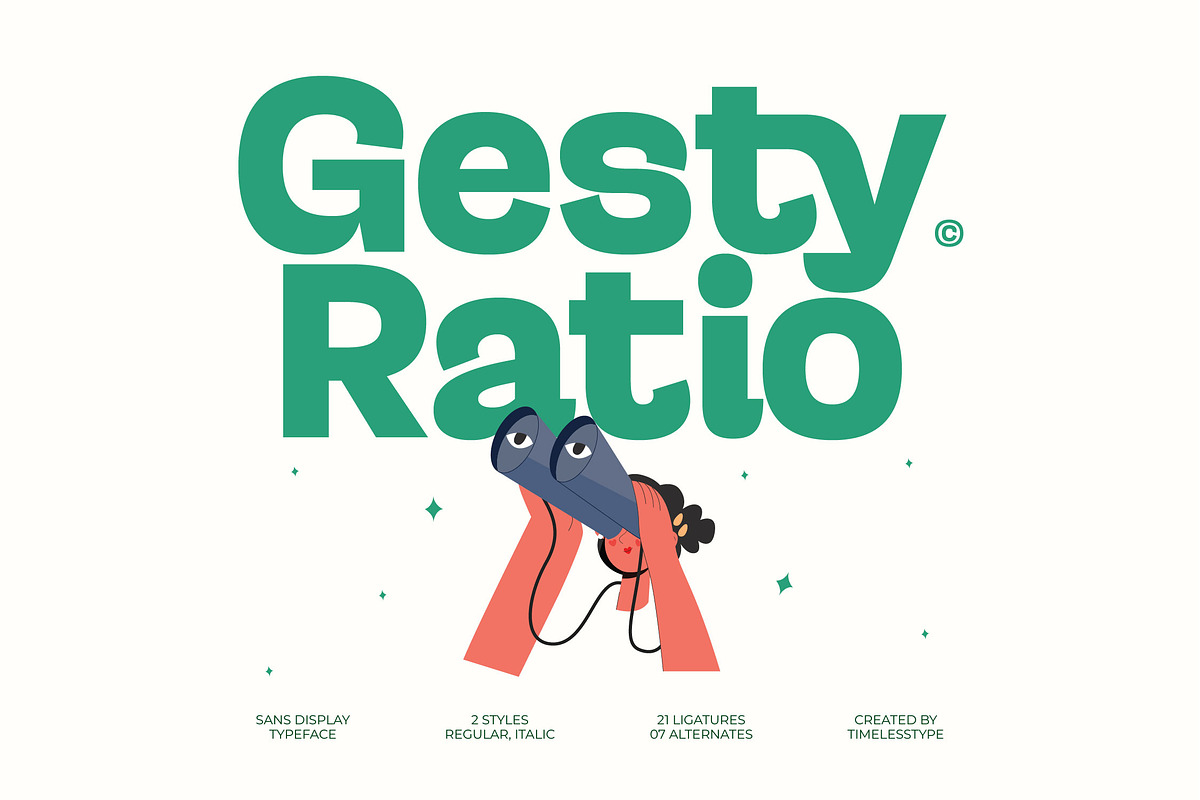 Gesty Ratio Modern Display Font, a Sans Serif Font by timelesstype.co (Photo 1 of 20)