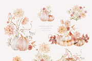 Fall dahlias, pumpkins and mushrooms, an Illustration by astelenadesign (Thumbnail 4 of 16)
