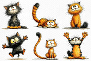 Whimsical Funny Cat PNG Bundle, a Seasonal Illustration by Craft Nest (Thumbnail 5 of 6)