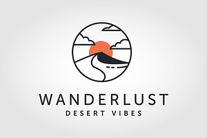 Abstract simple desert logo design, a Branding & Logo Template by PrastHF