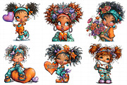 Valentine Holiday Black Girl Clipart, an Illustration by Daily.Designs (Thumbnail 3 of 7)