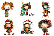 Quirky Christmas Cute Girl Clipart, an Illustration by CreationArt (Thumbnail 4 of 5)