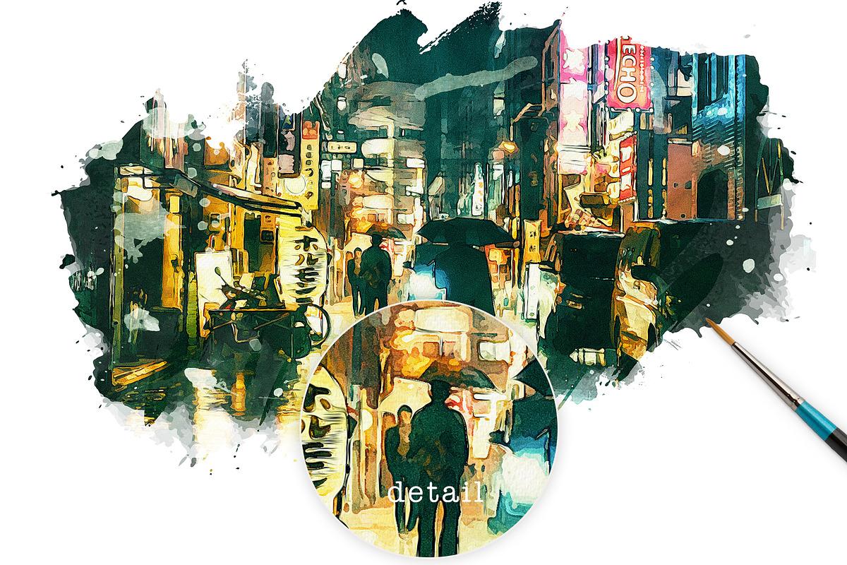 Watercolor Studio Watercolor Effect, an Action Add-On by DesignRocket (Photo 5 of 9)
