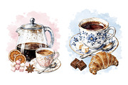 Watercolor Coffee Clipart (46), a Food Illustration by Iryna Denysova (Thumbnail 7 of 8)