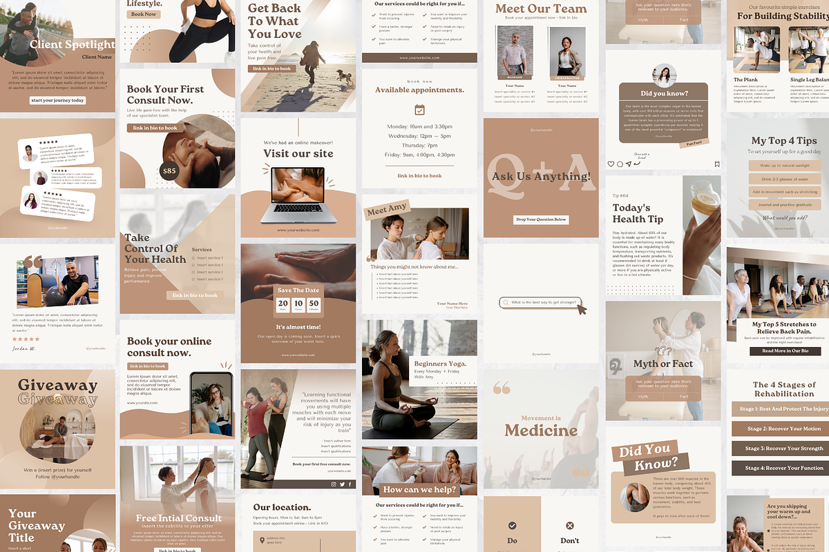Physio Instagram Template Neutral 40, a Social Media Template by Shot ...