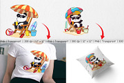 Summer Panda Clipart, a Graphic by Artnoy (Thumbnail 3 of 5)
