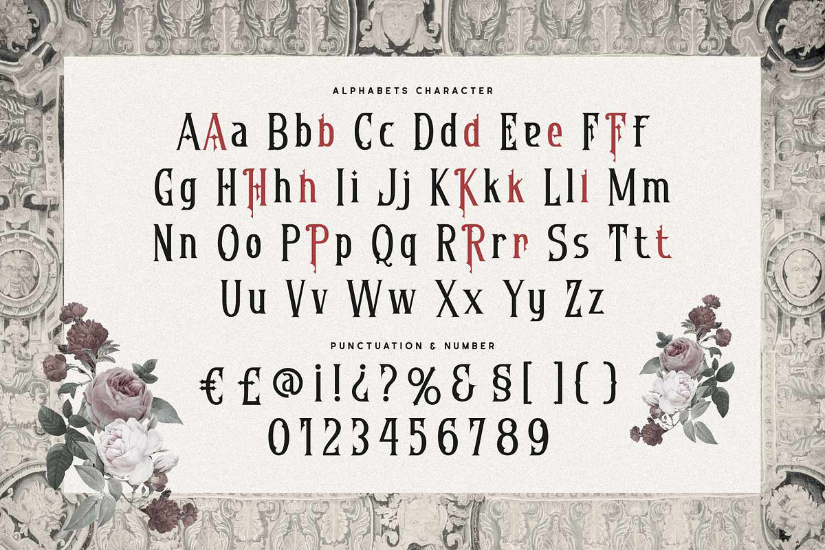 Diomeca - Romantic Gothic Typeface, a Blackletter Font by Imoodev (Photo 5 of 5)