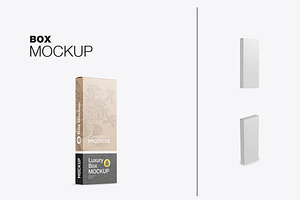 Vertical Flat Cardboard Box Mockup