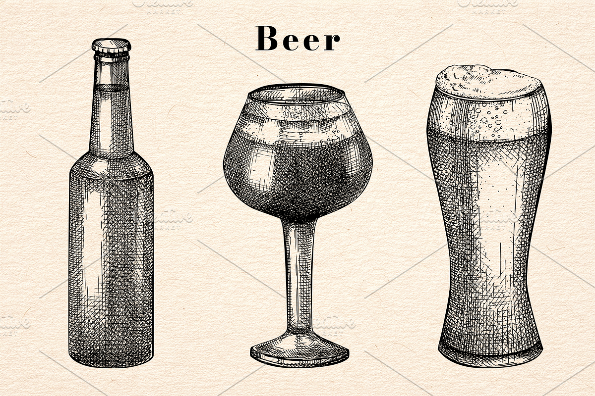 Drinks & Cocktail Menu Illustrations, a Food Illustration by Yevheniia (Photo 4 of 14)