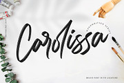 Carolissa, Handwritten Brush Script, a Script Font by Motokiwo (Thumbnail 1 of 14)