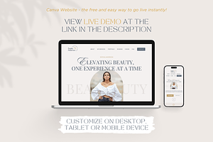 Beauty Website Template Canva Boho