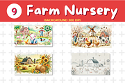 Watercolor Farm Nursery Background, a Background Graphic by John_Walker (Thumbnail 3 of 4)