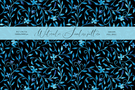 Blue leaves seamless pattern, a Pattern Graphic by SirenaArt
