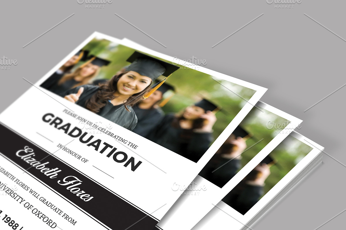 Graduation Announcement Card -V287, a Flyer Template by Template Shop (Photo 3 of 3)