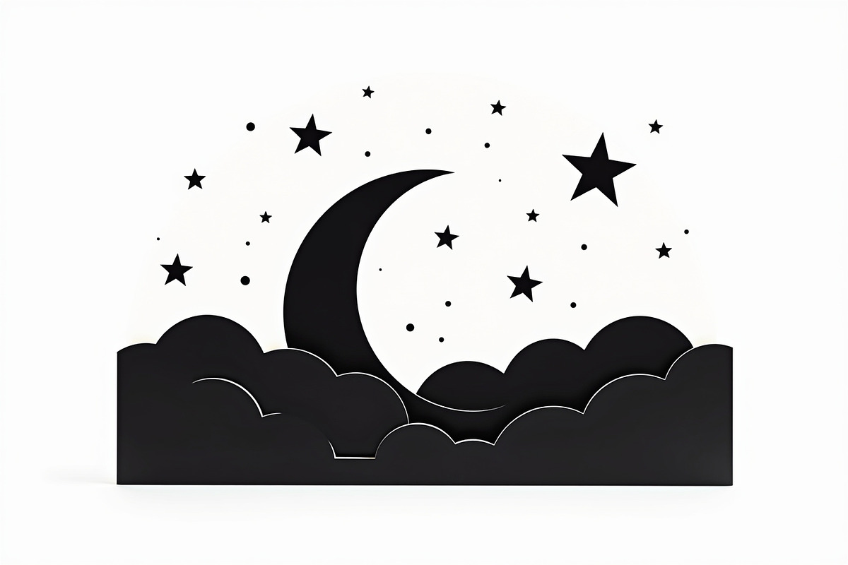 Crescent Moons and Star Silhouette, an Illustration by Amazin_art (Photo 2 of 31)