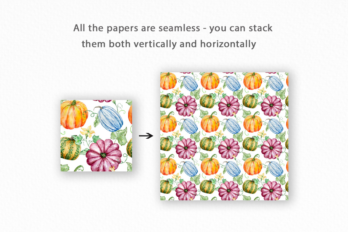 Autumn Pumpkins Seamless Patterns, a Pattern Graphic by SvetaArtStore (Photo 4 of 5)