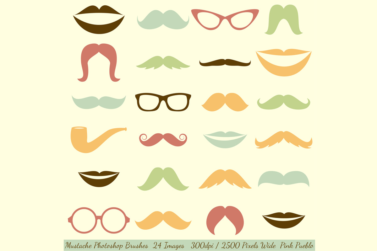 Mustaches and Lips Photoshop Brushes preview 8