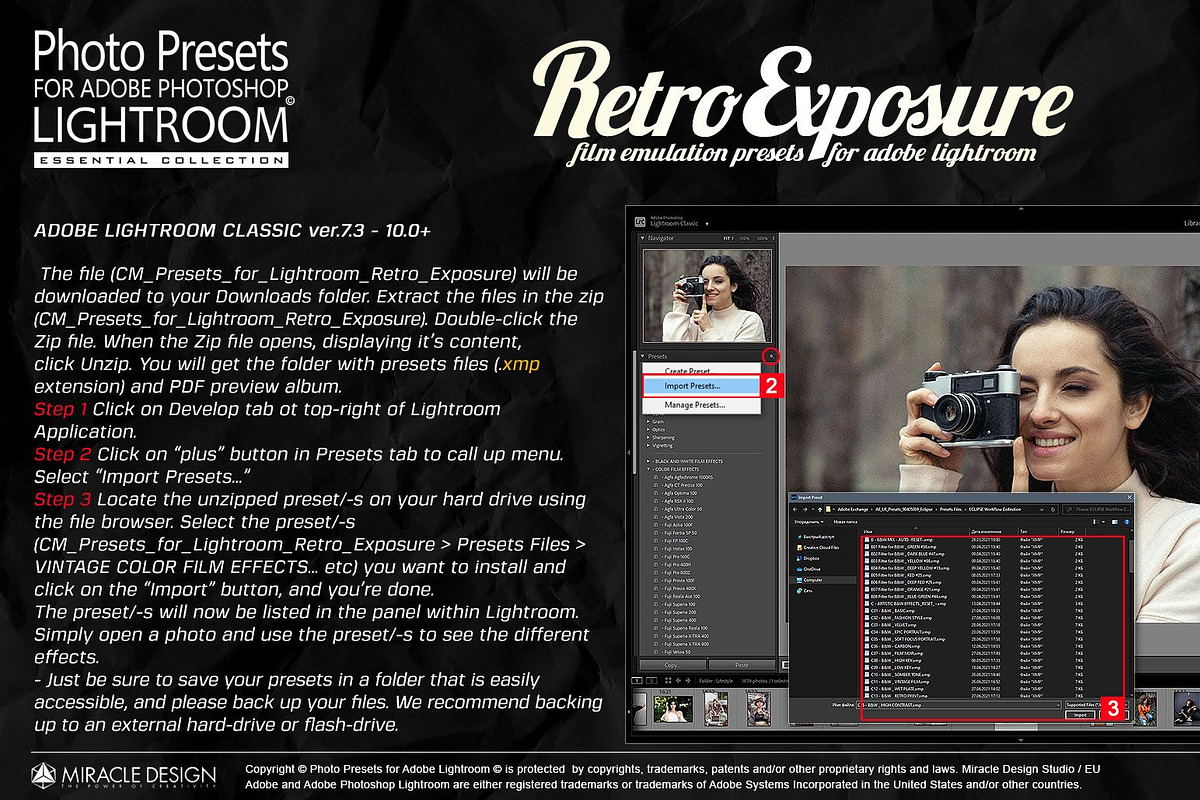 Presets for Lightroom Retro Exposure, an Action Add-On by Miracle_Design (Photo 51 of 51)