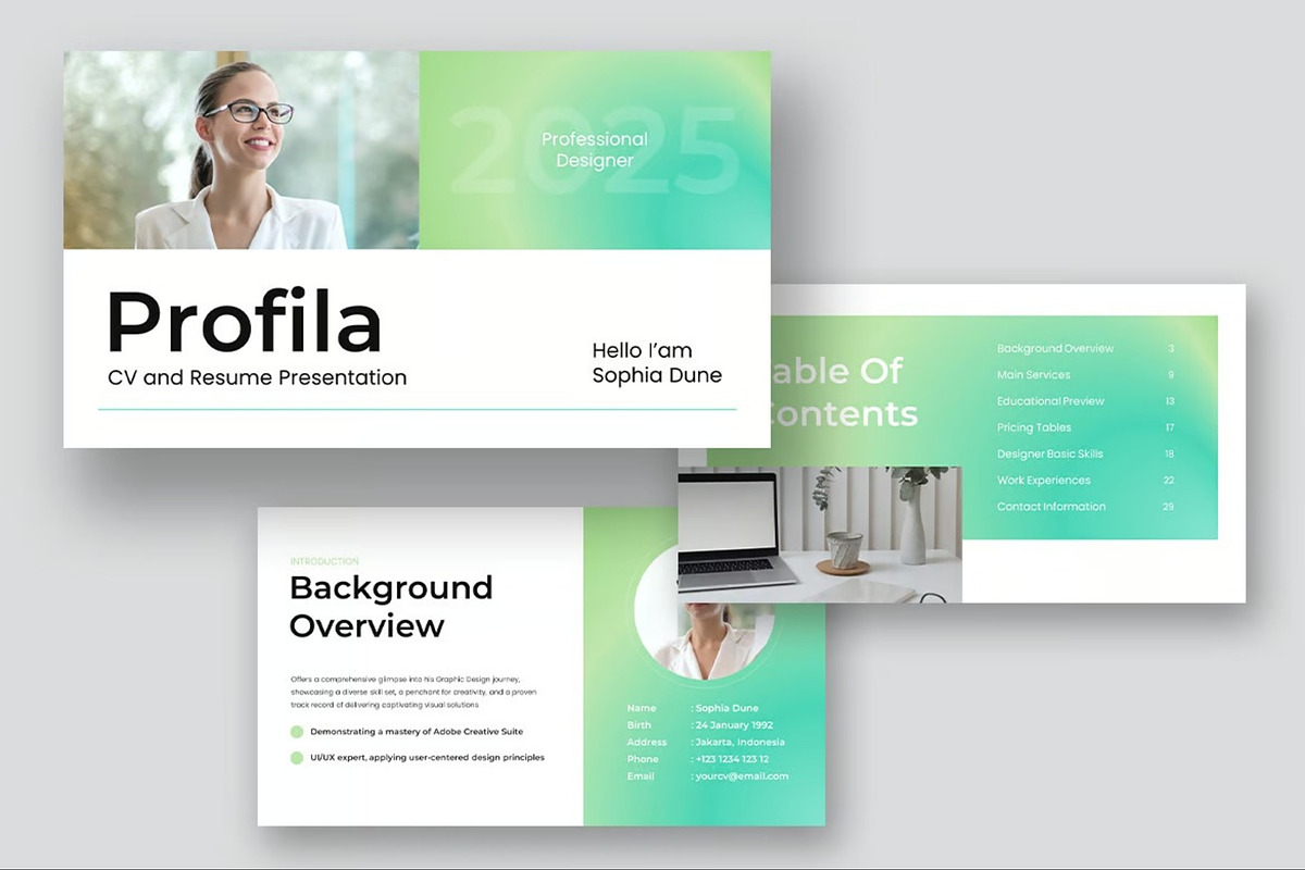 CV & Resume Keynote Templates, a Presentation Template by Fit-tee (Photo 9 of 10)