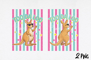 Toddle Loo Kangaroo Funny Preppy PNG, an Illustration by Daily.Designs