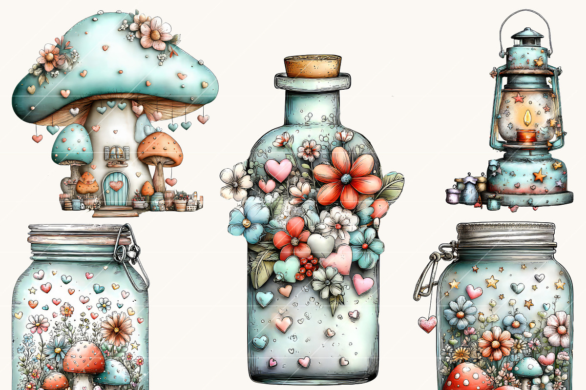 Whimsical Woodland Valentine Clipart, a Seasonal Illustration by Design Scotch (Photo 5 of 8)