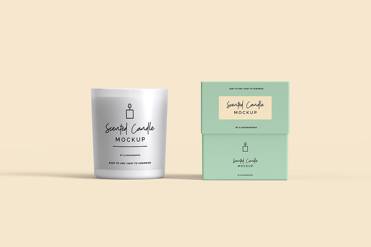 Scented Candle & Box Mockups, a Packaging Mockup by Illusiongraphic (Photo 6 of 15)