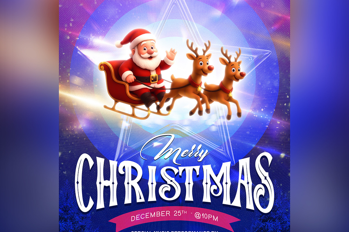Christmas Party Poster, a Poster Template by Black Spade Design (Photo 2 of 2)