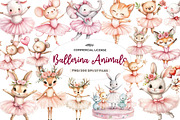 Watercolor Cute Pink Ballerina Anima, an Illustration by CreationArt (Thumbnail 1 of 9)