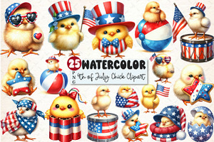 4th of July Chick Sublimation Clipar, a Seasonal Illustration by Rose Art