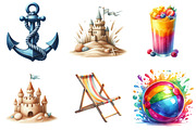 Watercolor Summer Clipart, an Illustration by DreamPrint404 (Thumbnail 3 of 6)