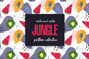 Seamless patterns JUNGLE collection