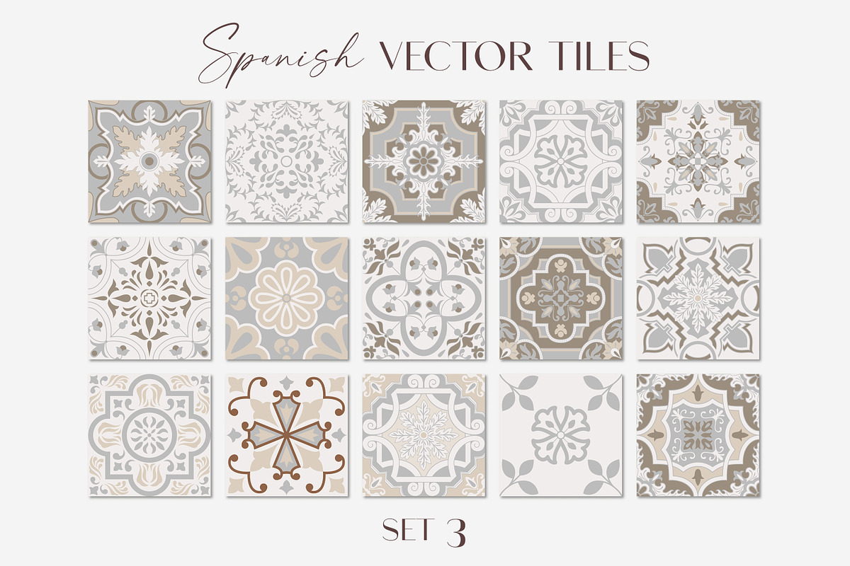 Spanish Charm - Vector Tiles Set 3, a Decorative Illustration by ilonitta (Photo 1 of 5)
