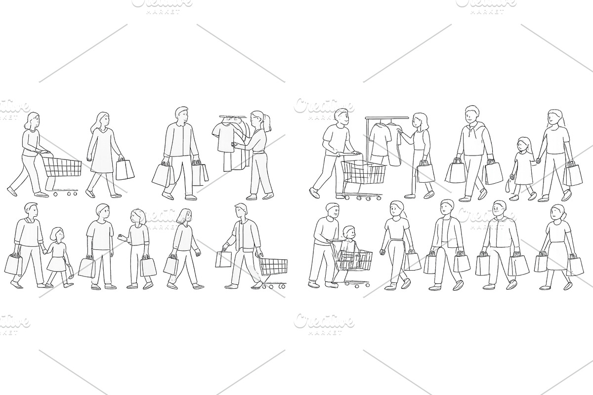 Shopping day at a bustling market, a Person Illustration by ZinetroN
